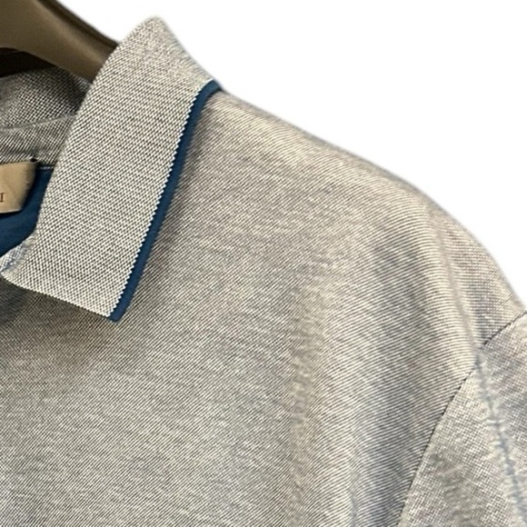 Canali L-XL (56 Canali) golf shirt in excellent near new cond- blue iridescent - Picture 2 of 12